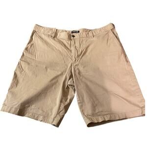 Lands’ End Men’s Shorts Tan Size 42 Cotton Blend Watch Pocket 2 Front 2 Back